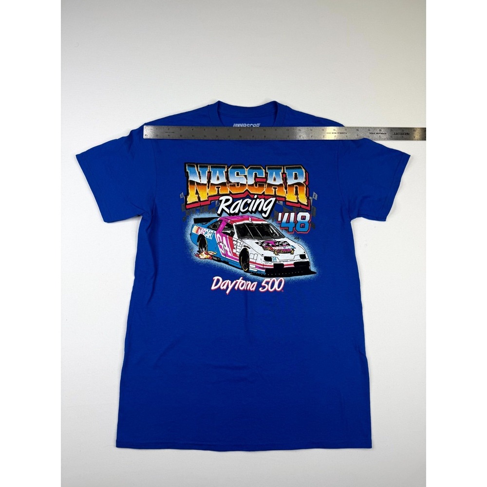 Nascar Racing '48 Daytona 500 T Shirt Mens Small Royal Blue Graphic Print Cotton - Picture 4 of 5